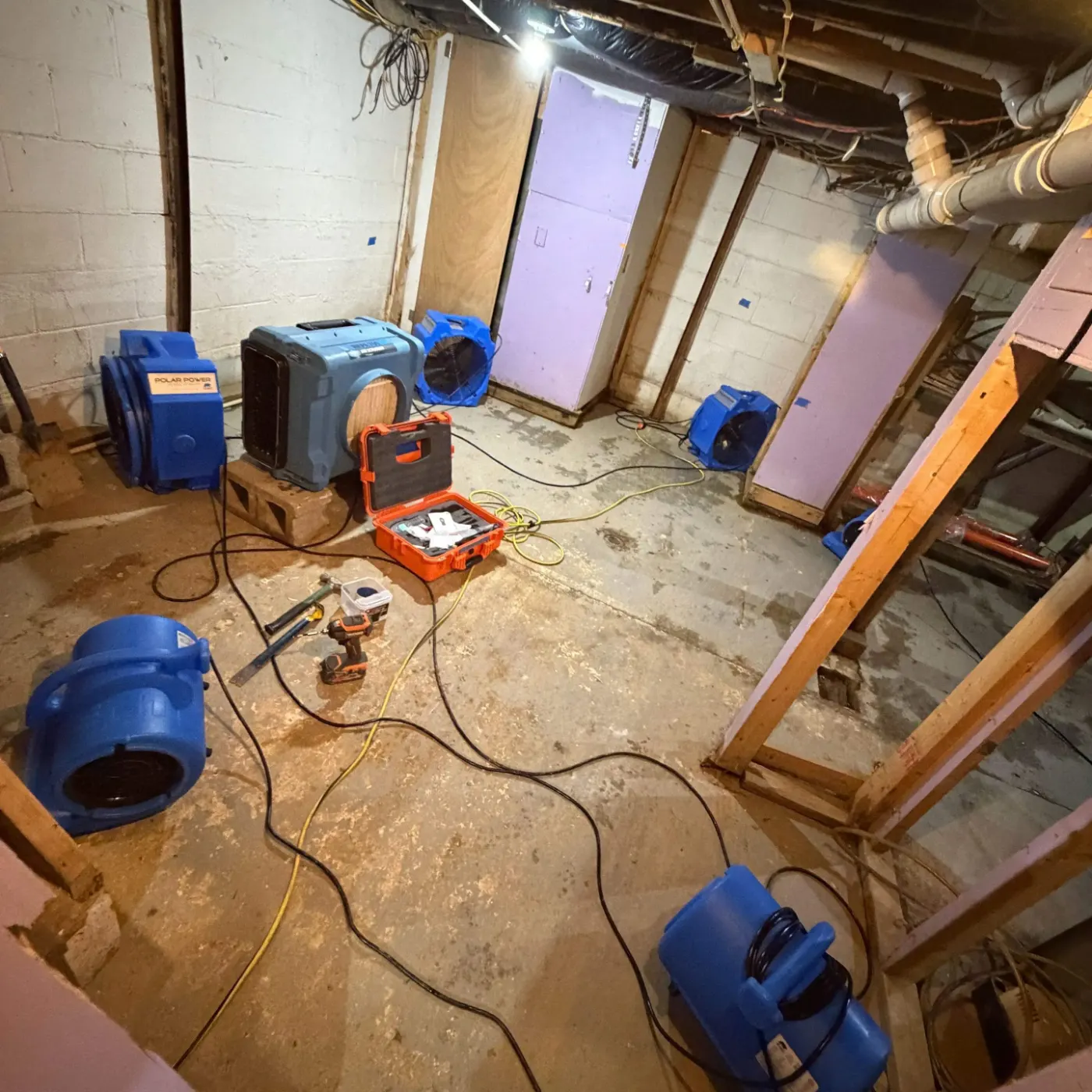 Certified restoration crew at work on Spencer residence